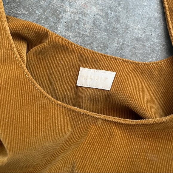 Merit Beauty brown corduroy tie bag new - Picture 2 of 4